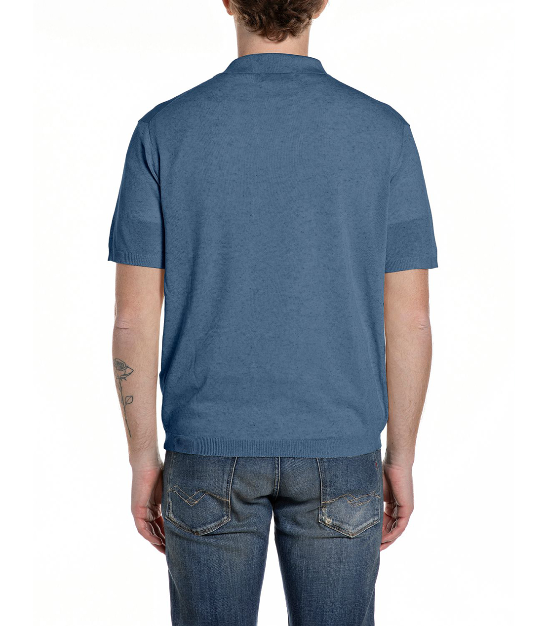 リネンブレンド スキッパー 詳細画像 ブルー 2